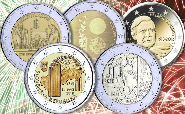 2 euros commémoratives 2018