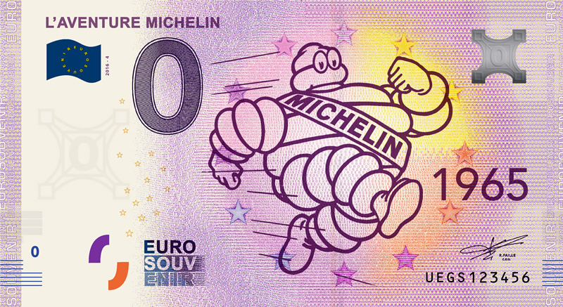 Billet touristique 0€, Michelin