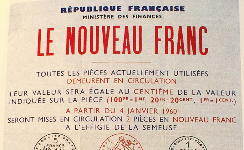 1960, les premières pièces en Nouveau Franc